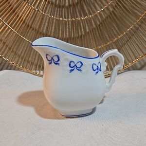 Ruban Blue 4oz Mini Porcelain Creamer By Vista Alegre.